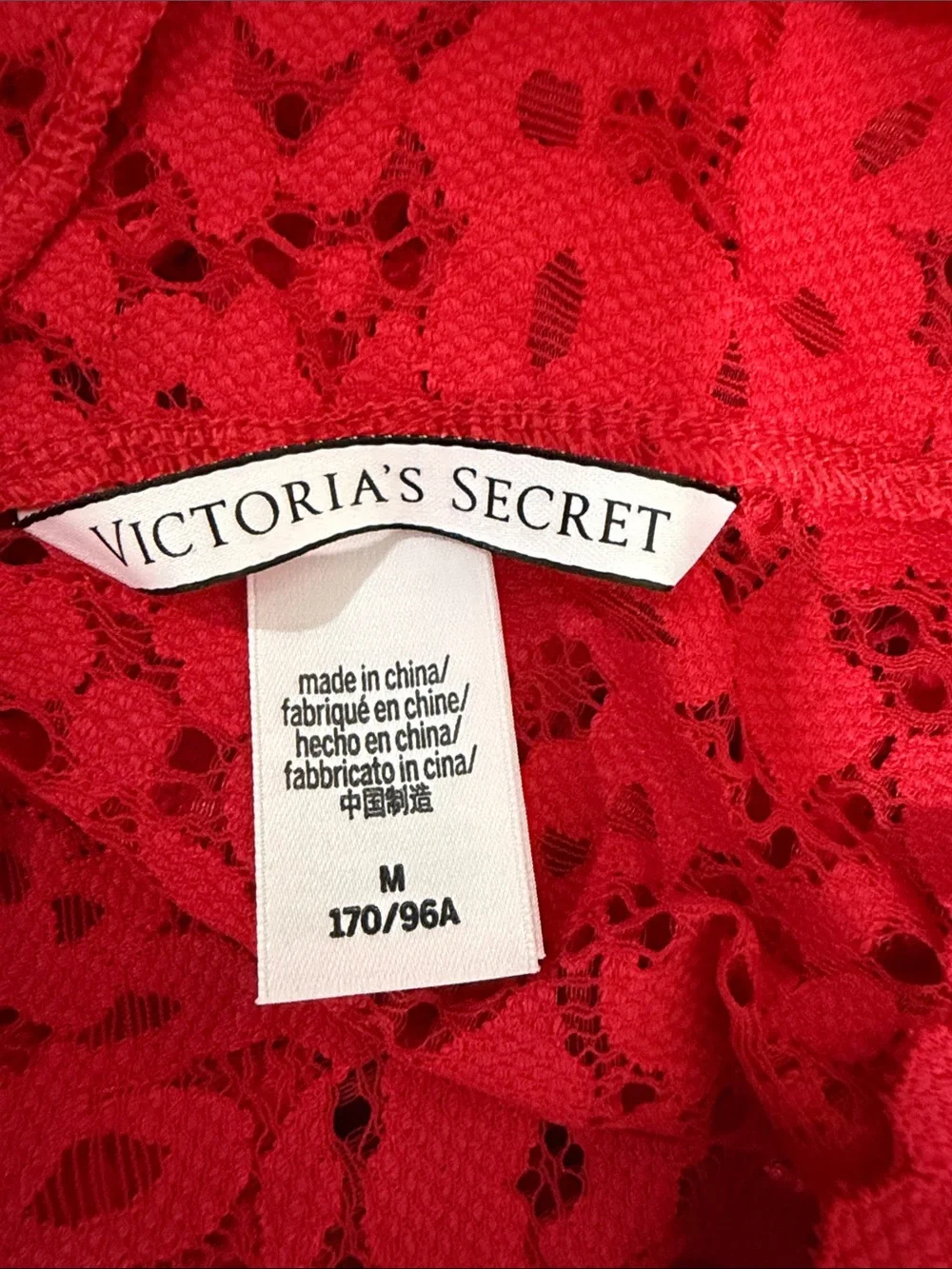 Victoria’s Secret Red Lace Romper Floral Lingerie Teddy Babydoll Medium